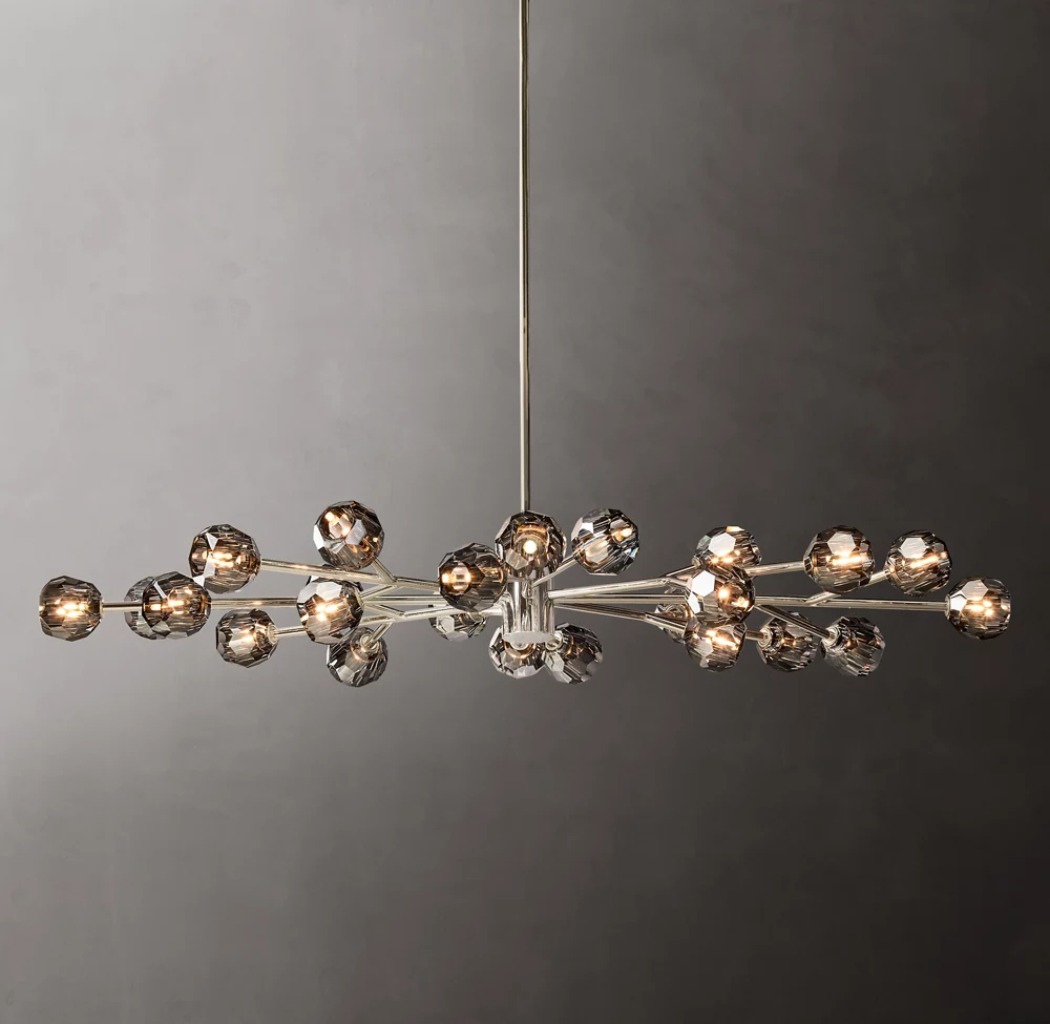 Boule De Cristal Clear/Smoke Round Chandelier 72"