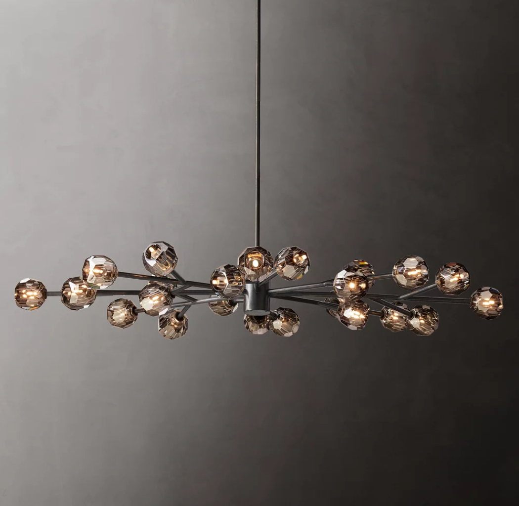 Boule De Cristal Clear/Smoke Round Chandelier 72"