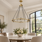 Éclatant Planet Round Chandelier — brass lifestyle visualization