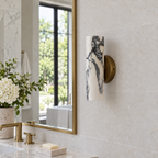 Nephele | Cloudstone Marble Wall Sconce — unlit lifestyle visualization