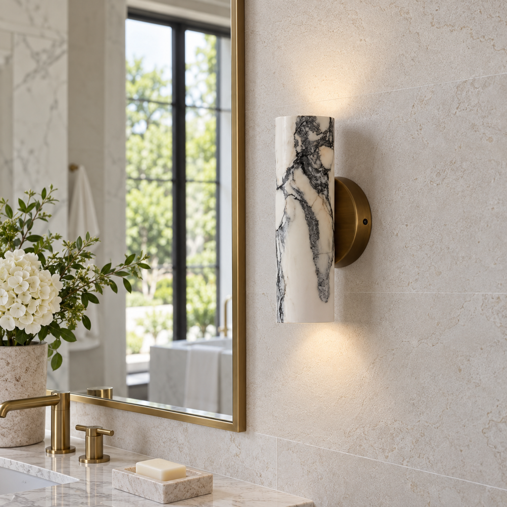 Nephele | Cloudstone Marble Wall Sconce — lifestyle visualization