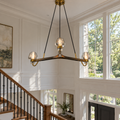 Aurora 3 Light Chandelier installed in a naturally lit spacious American villa
