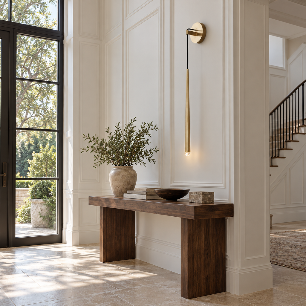 Aquitaine Grand Wall Sconce in a naturally lit villa entry hall