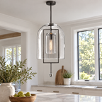 Fulcrum Modern Pendant Light 28" in a naturally lit American villa interior