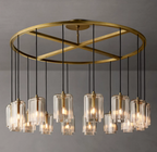 Lacour Amber/Clear Glass Round Chandelier 60"