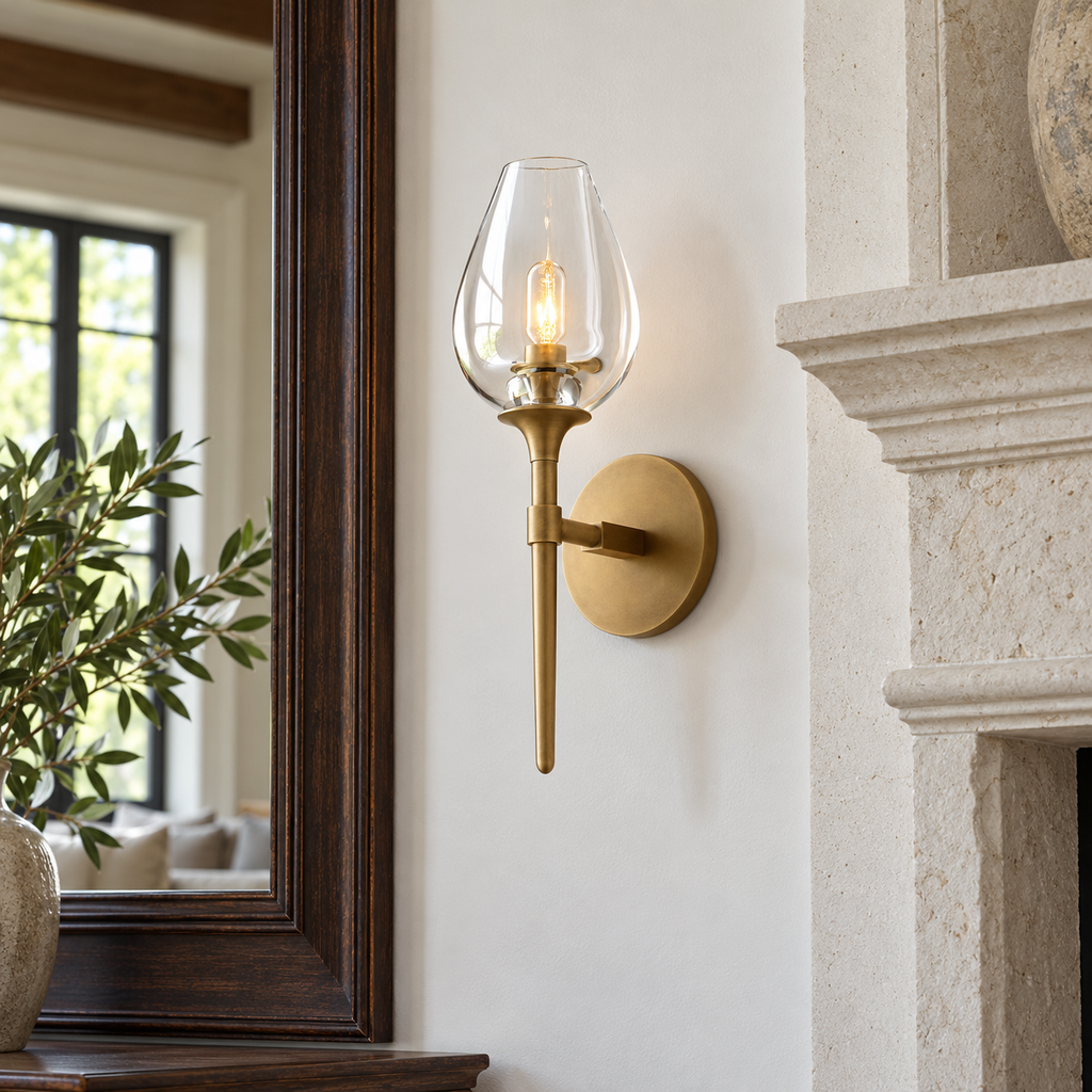 Tulip Single Wall Lamp in an American luxury home with natural daylight