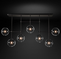 Fulcrum Glass Globe Mobile Linear Chandelier 60"