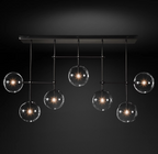 Fulcrum Glass Globe Mobile Linear Chandelier 60"