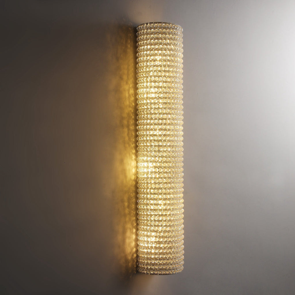Halo Clear Crystal Wall Sconce Lighting 36"