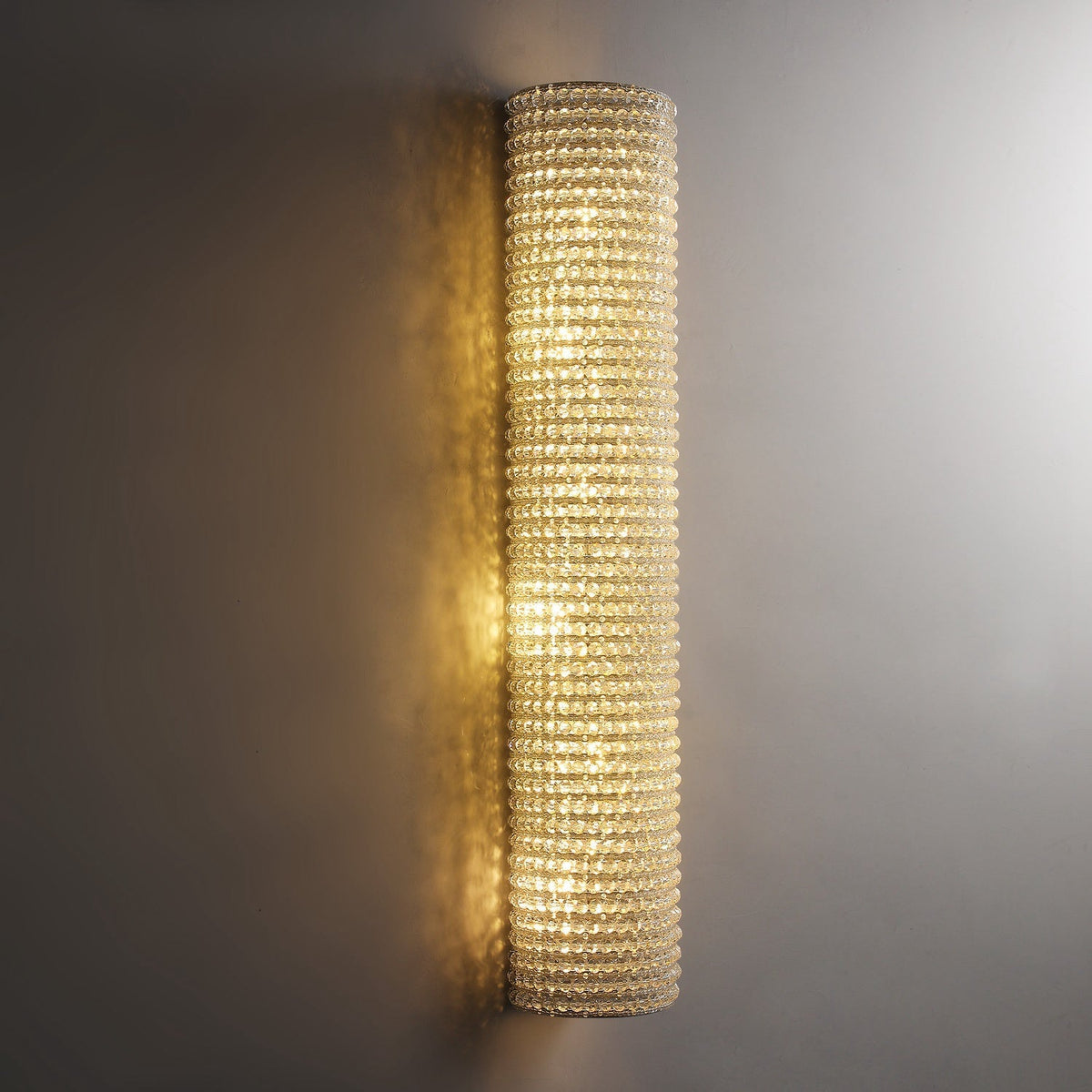 Halo Clear Crystal Wall Sconce Lighting 36"