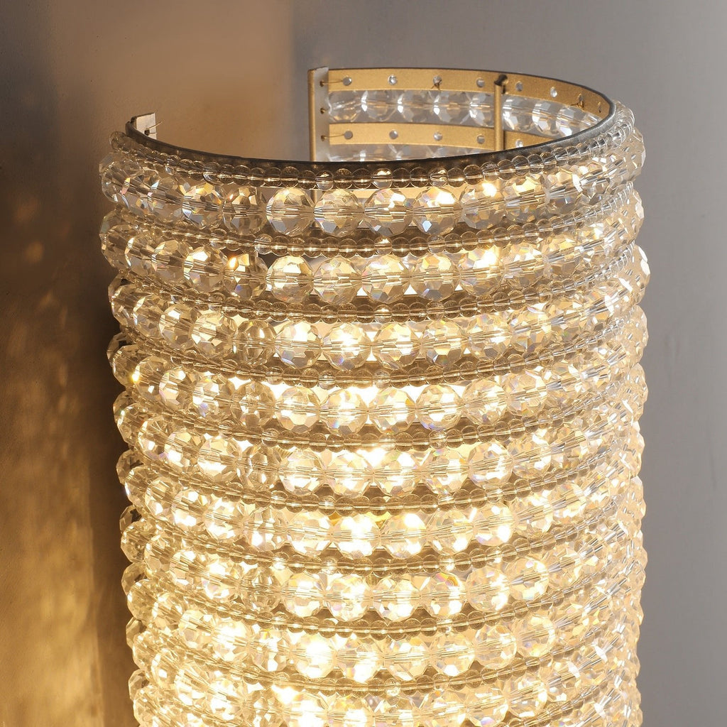 Halo Clear Crystal Wall Sconce Lighting 36"