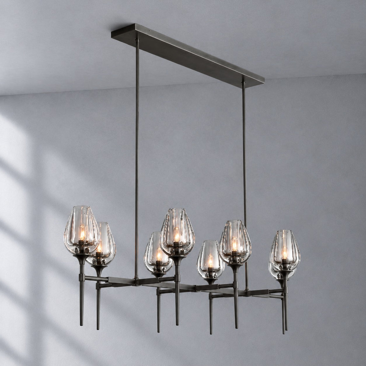 Tulip Linear Chandelier 52", Island Chandelier Over Kitchen Table