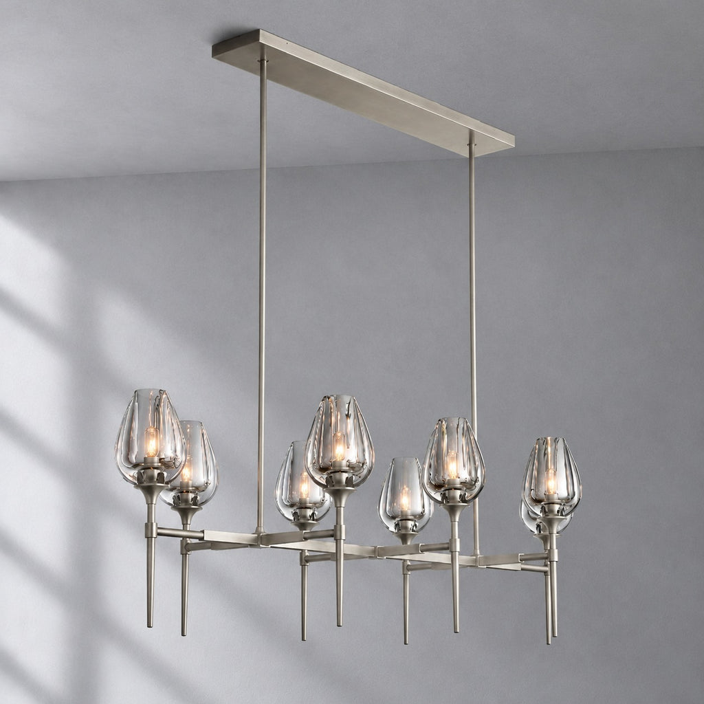 Tulip Linear Chandelier 52", Island Chandelier Over Kitchen Table