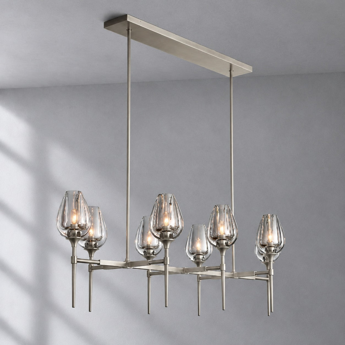 Tulip Linear Chandelier 52", Island Chandelier Over Kitchen Table