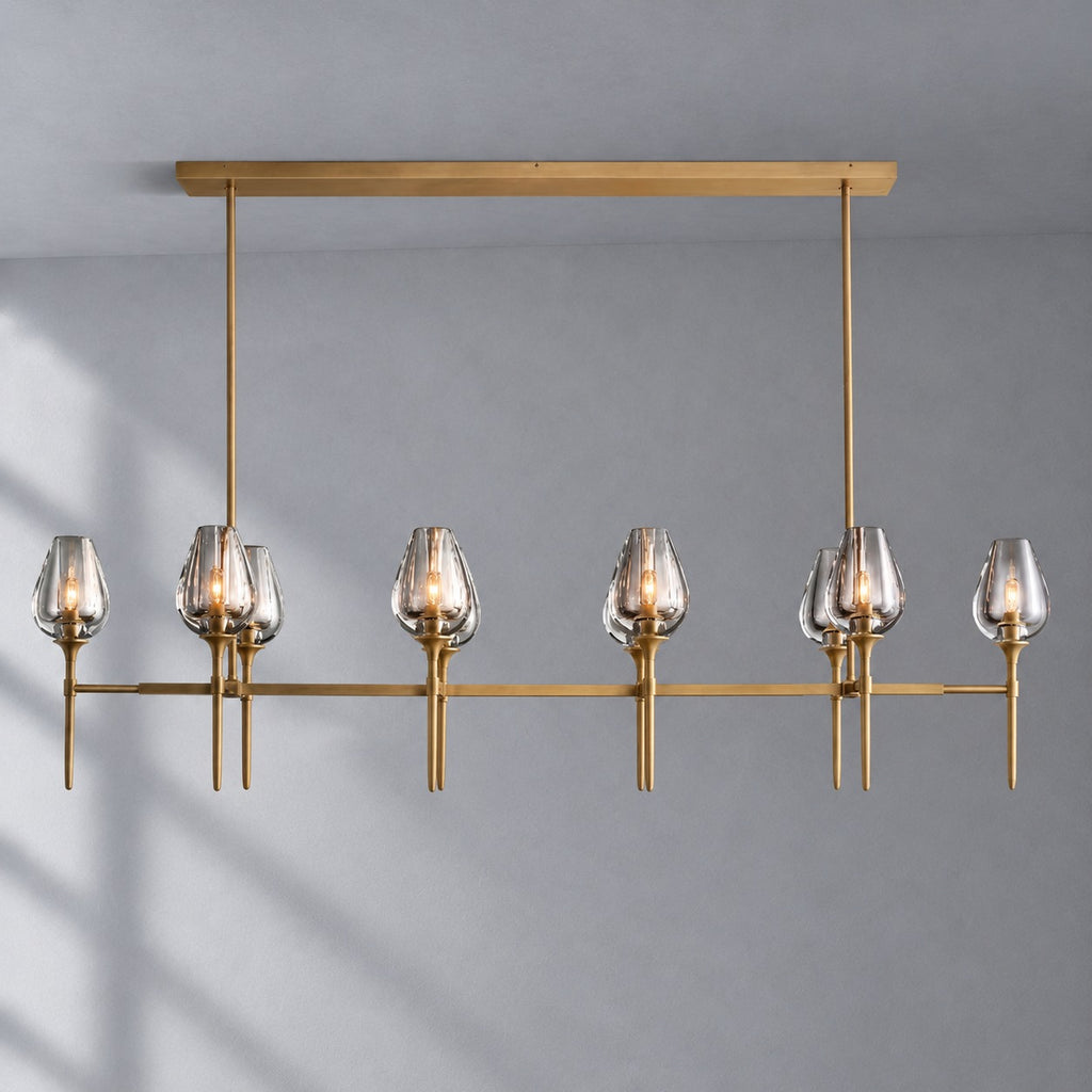 Tulip Linear Chandelier 65", Dining Room Chandelier