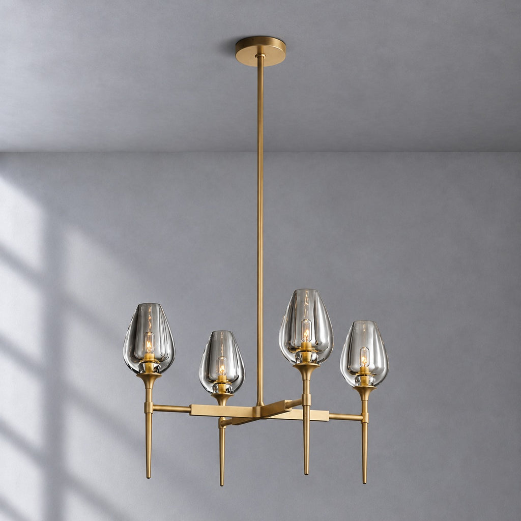 Tulip Round Living Room Chandelier 27", Island Chandelier