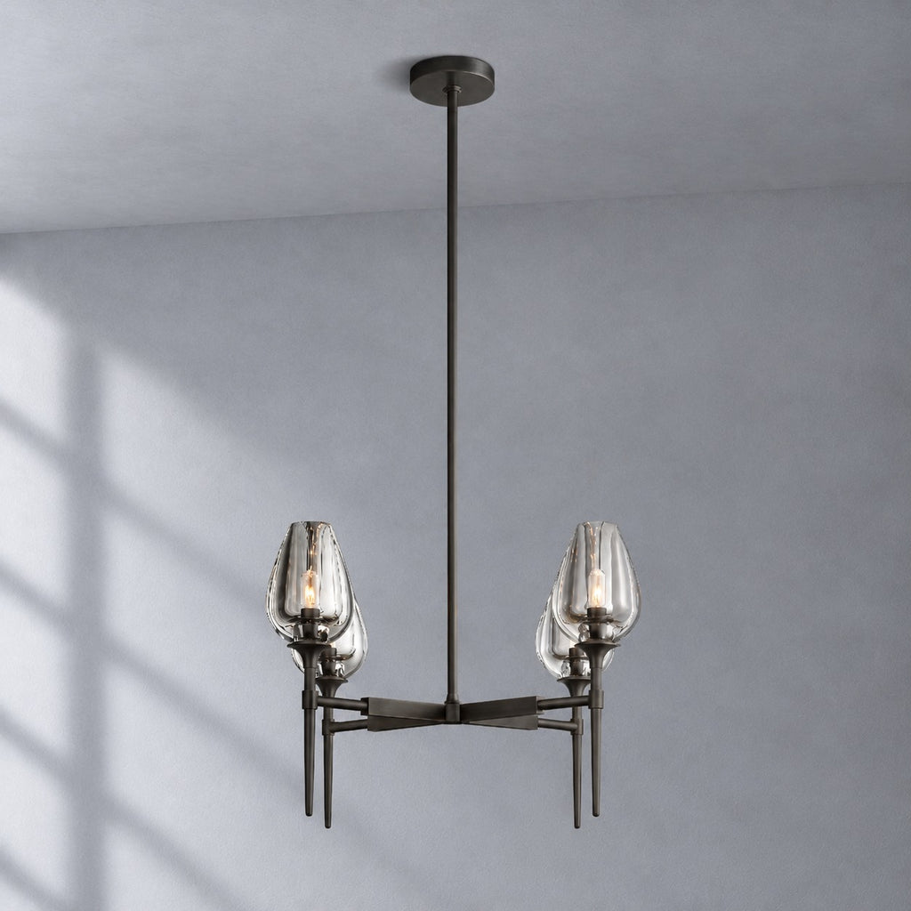 Tulip Round Living Room Chandelier 27", Island Chandelier