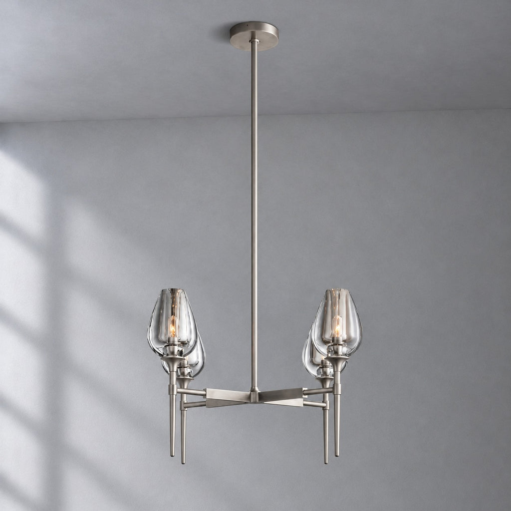 Tulip Round Living Room Chandelier 27", Island Chandelier