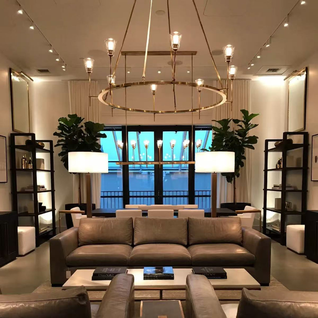 Torche Round Chandelier 46", Modern chandelier living room