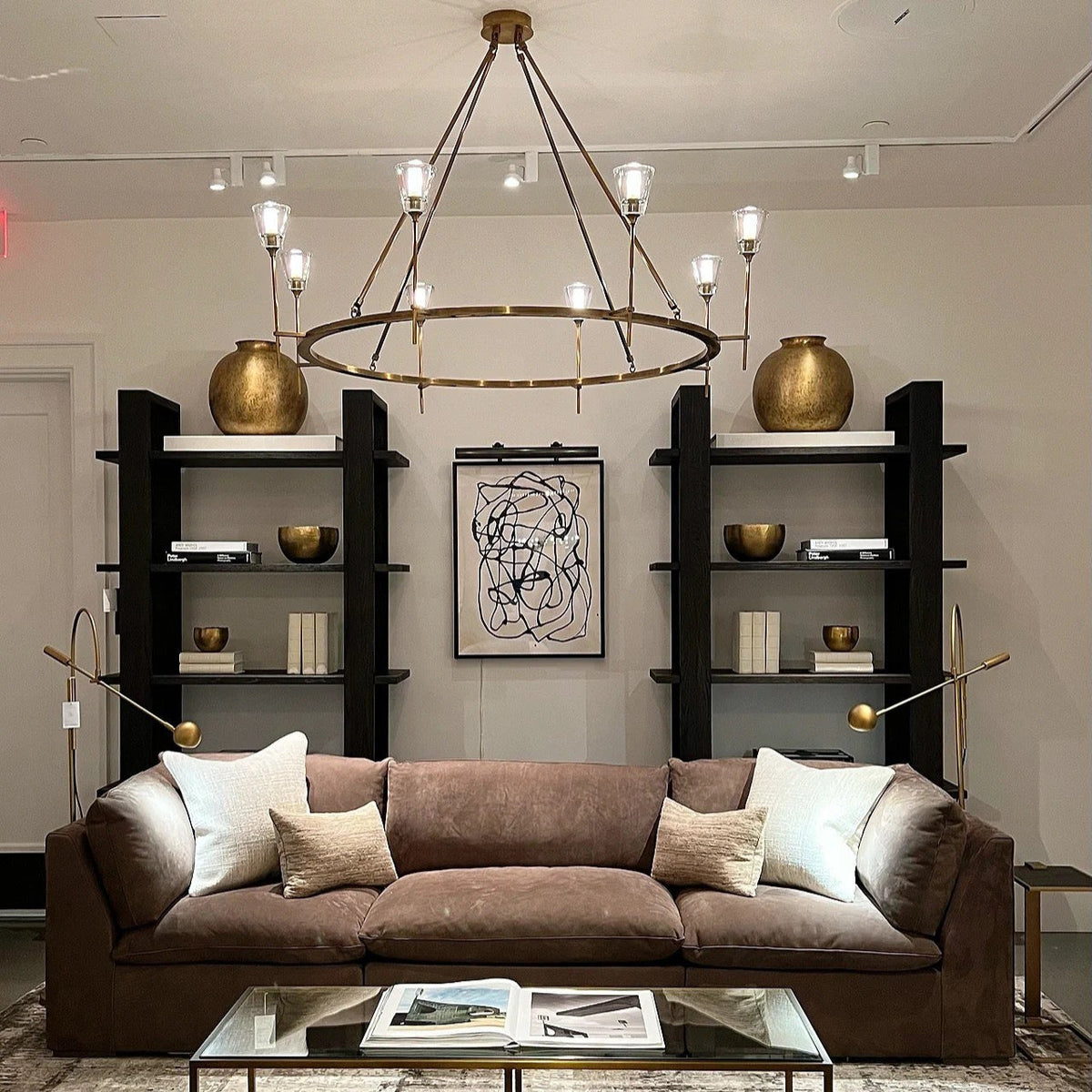 Torche Round Chandelier 46", Modern chandelier living room