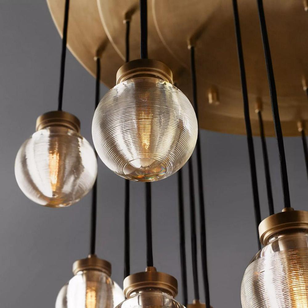 Pearl Round Glass Chandelier