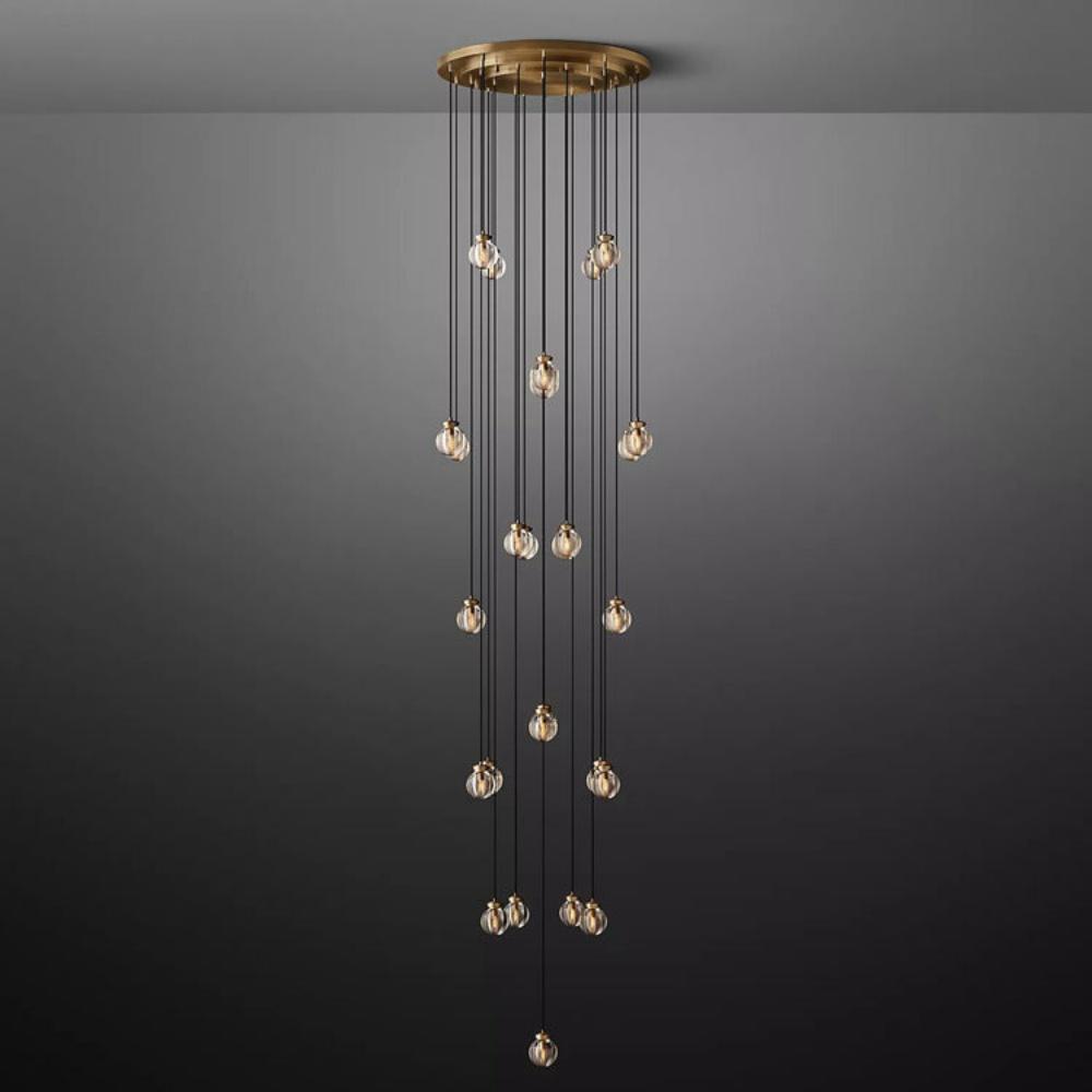 Pearl Round Glass Chandelier