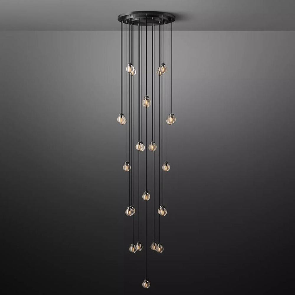 Pearl Round Glass Chandelier