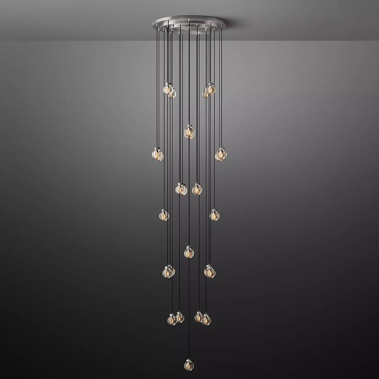 Pearl Round Glass Chandelier