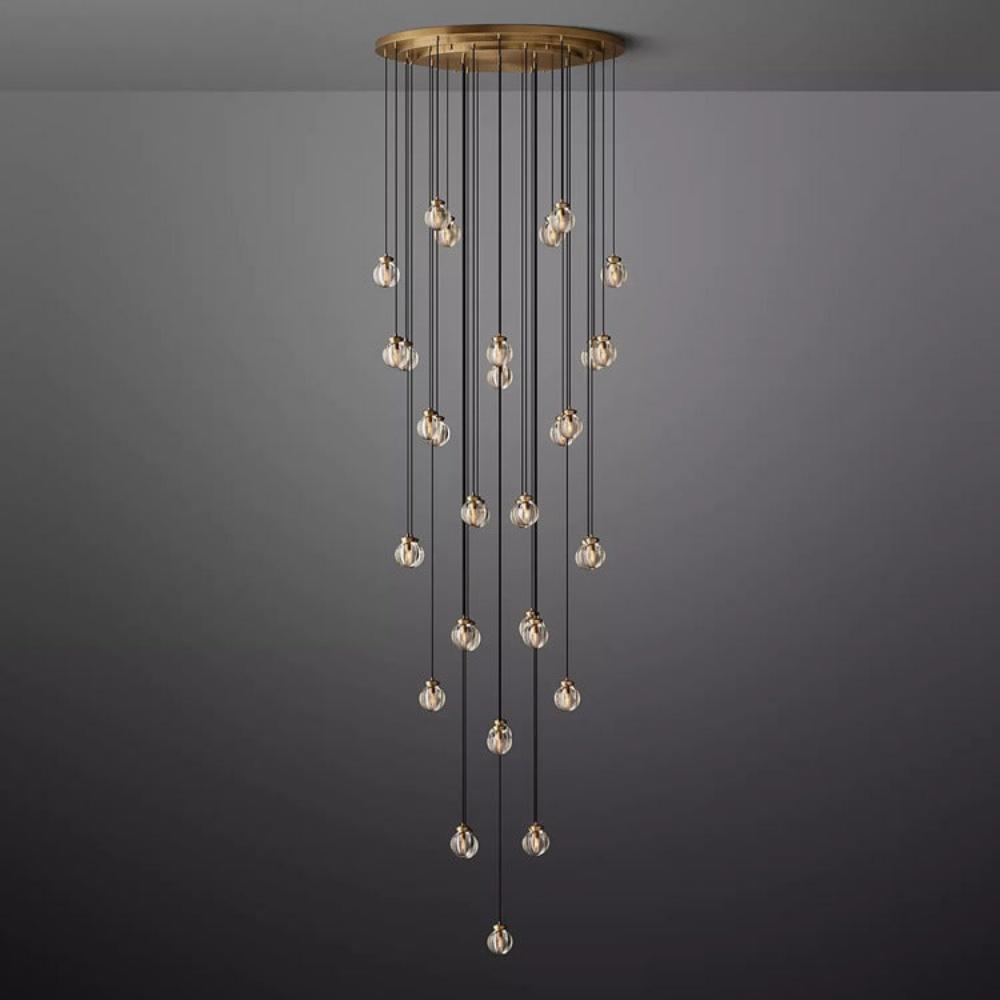 Pearl Round Glass Chandelier