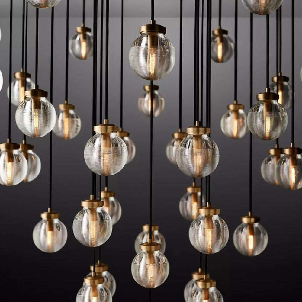 Pearl Round Glass Chandelier