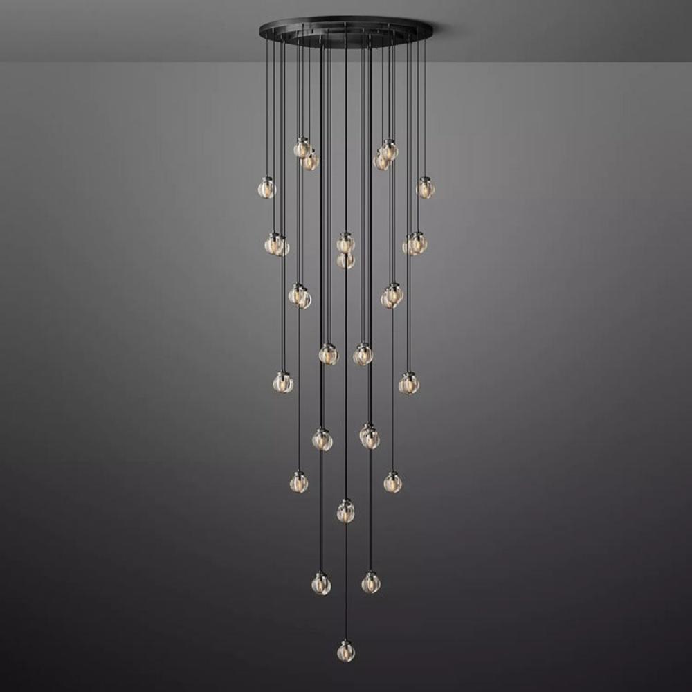 Pearl Round Glass Chandelier