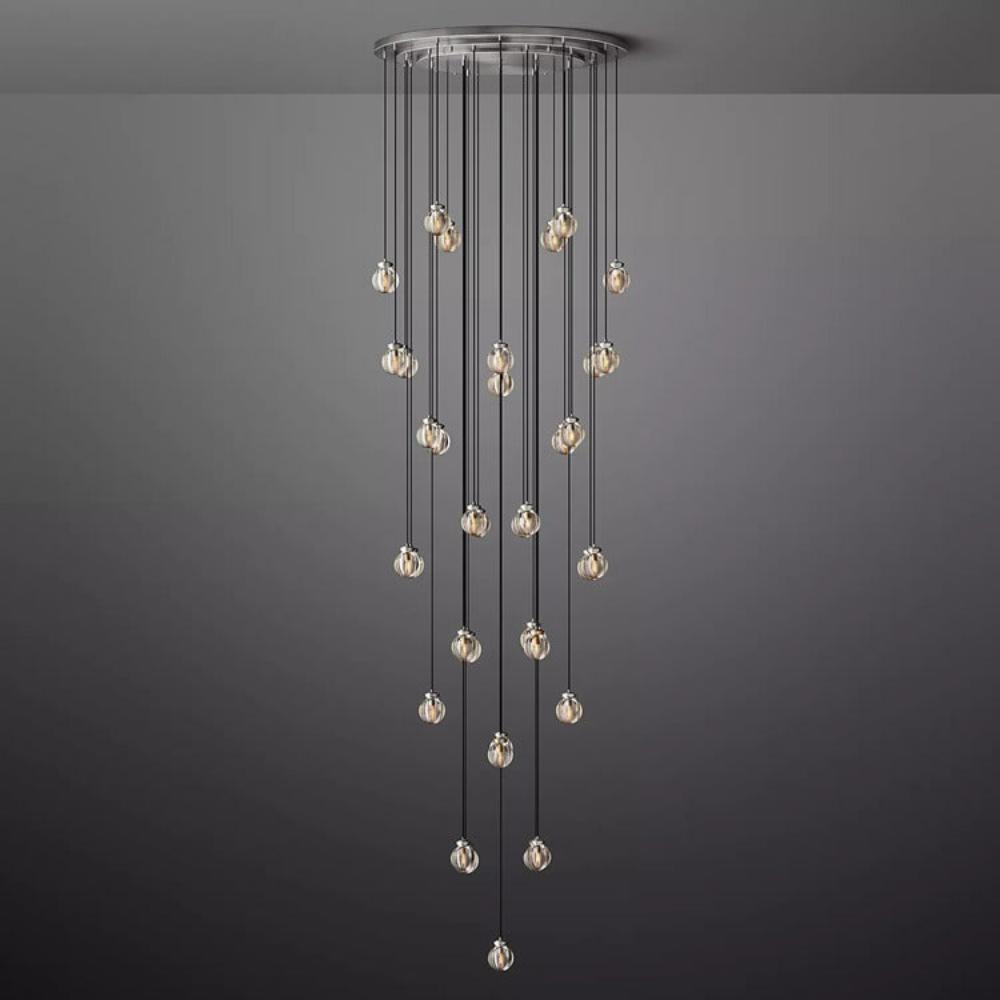 Pearl Round Glass Chandelier