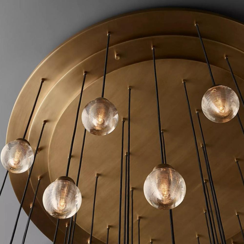 Pearl Round Glass Chandelier