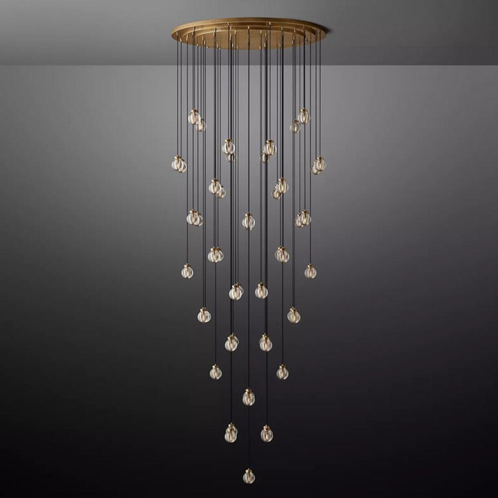 Pearl Round Glass Chandelier