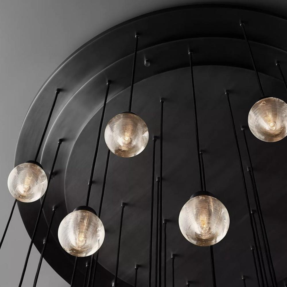 Pearl Round Glass Chandelier