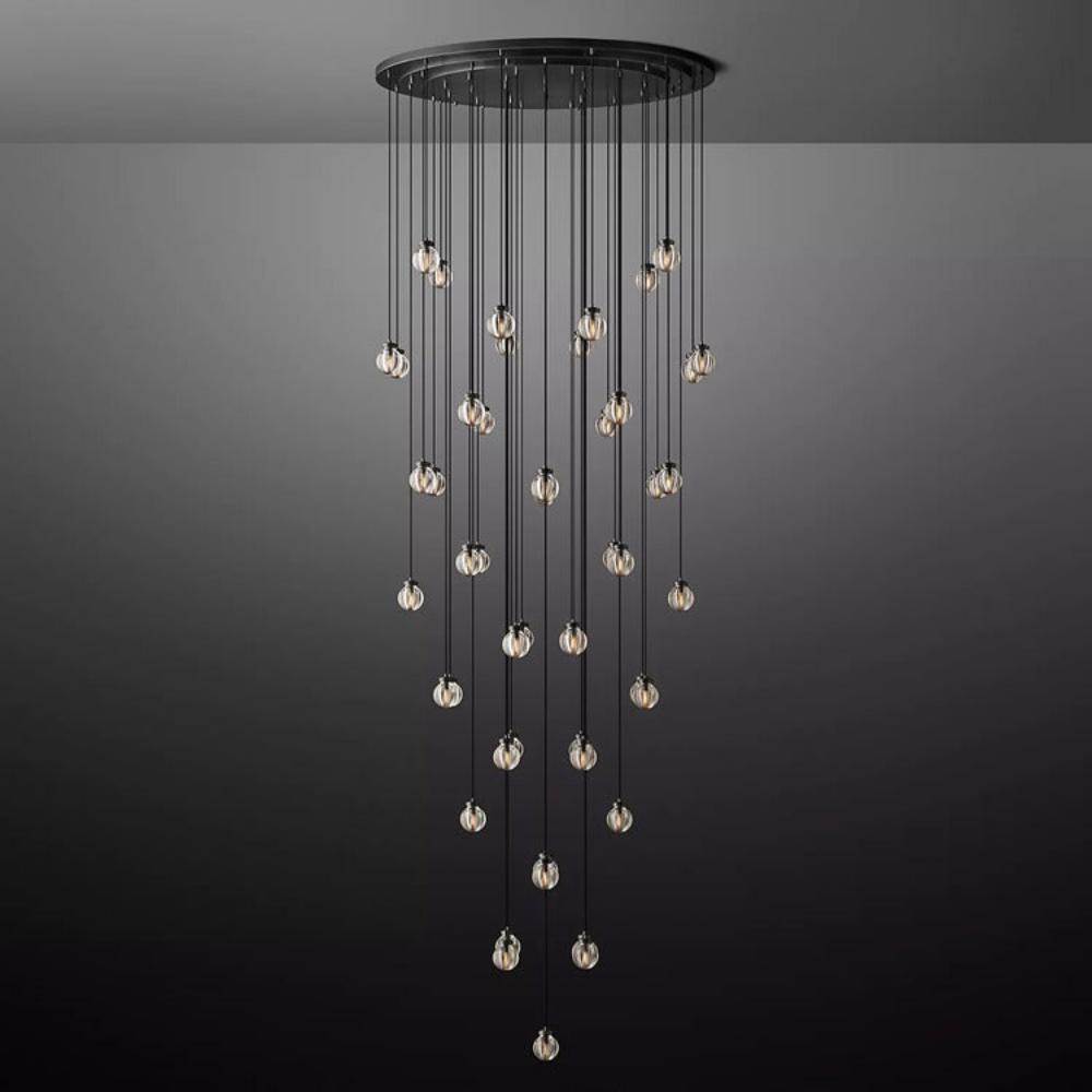 Pearl Round Glass Chandelier