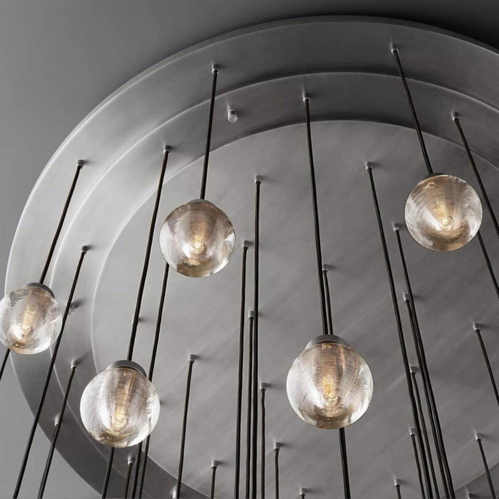 Pearl Round Glass Chandelier