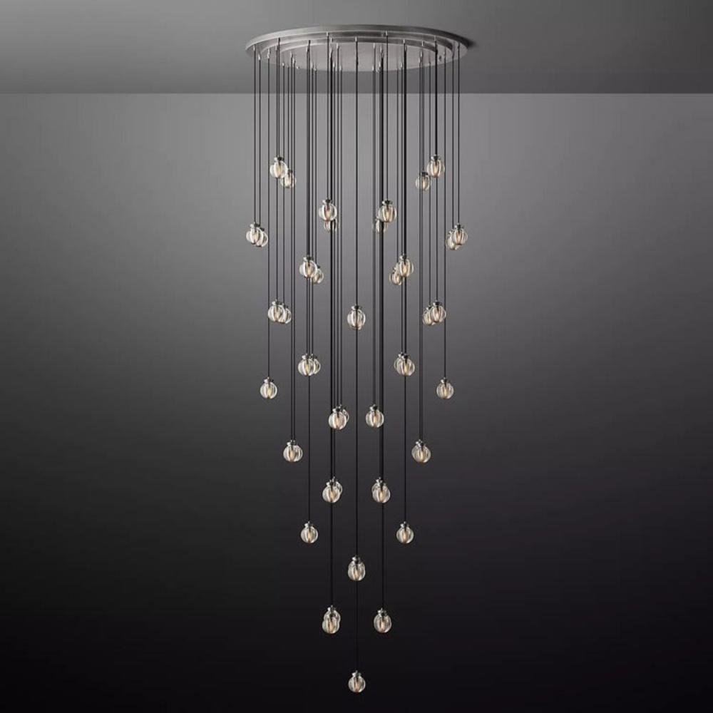 Pearl Round Glass Chandelier