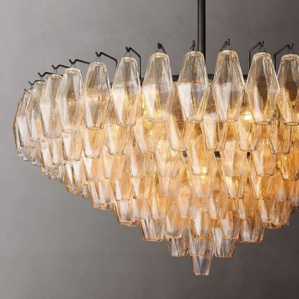 Chiara Clear Glass Tiered Round Chandelier 37"