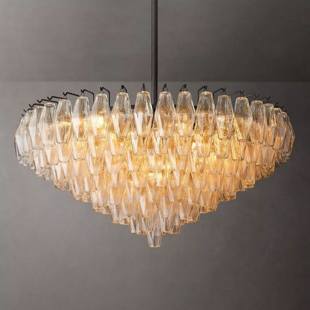 Chiara Clear Glass Tiered Round Chandelier 37"