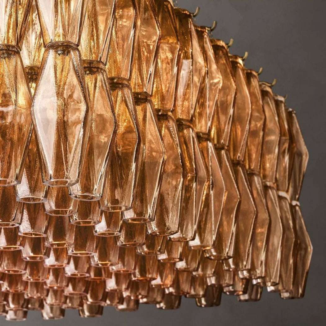 Chiaray Smoke Glass Rectangular Chandelier 74"