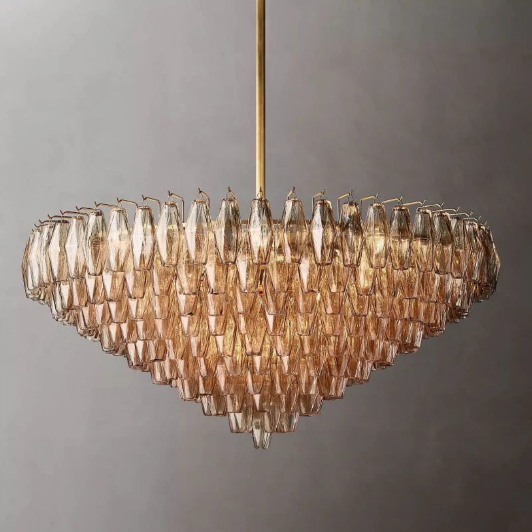 Chiaray Glass Multi-Tier Round Chandelier 47"