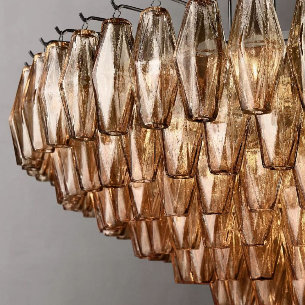 Chiaray Glass Multi-Tier Round Chandelier 47"