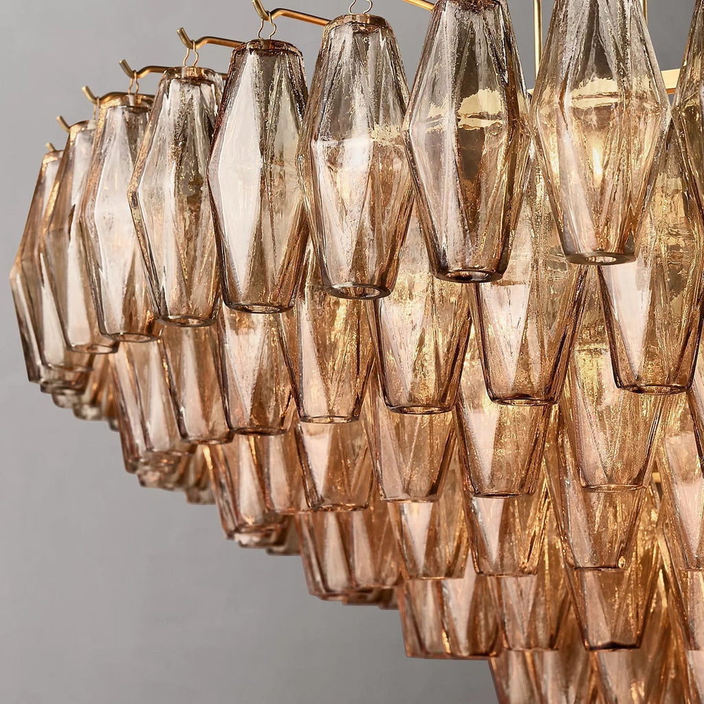 Chiaray Glass Multi-Tier Round Chandelier 47"