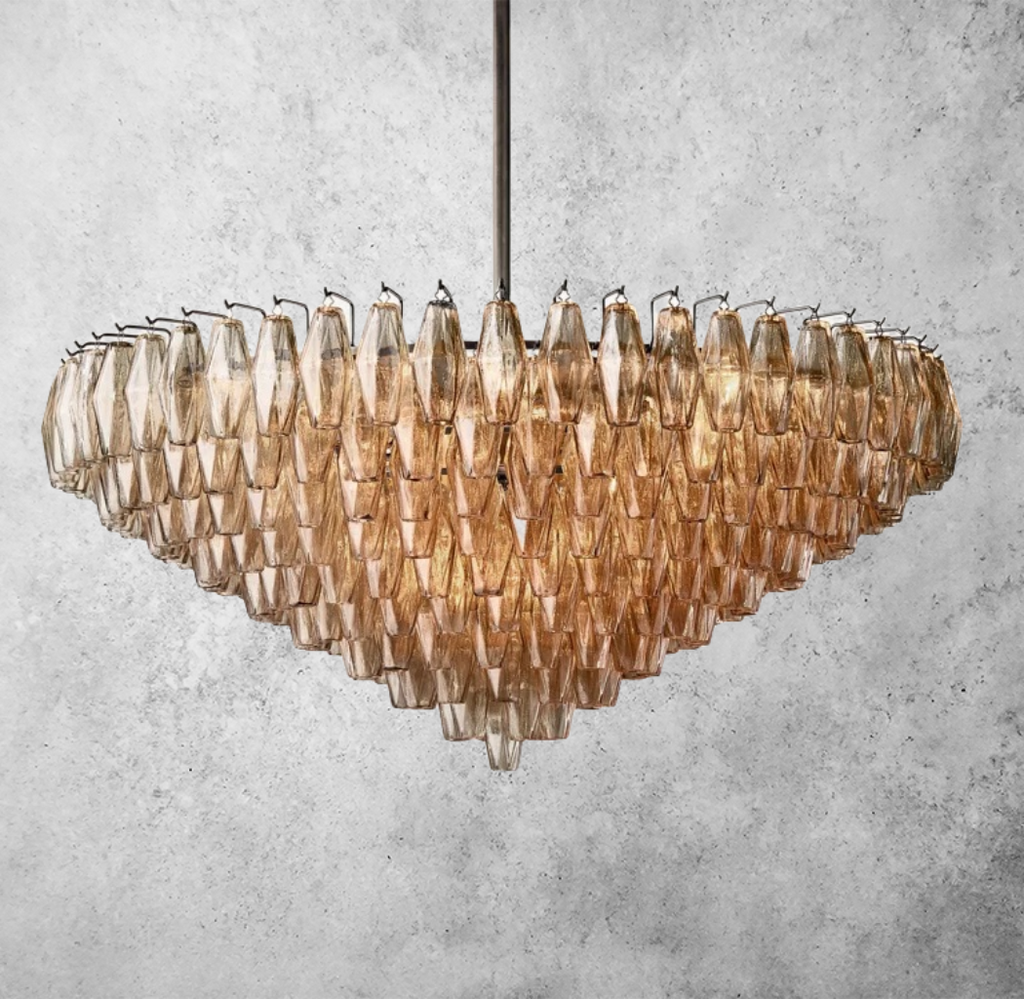 Chiaray Glass Multi-Tier Round Chandelier 47"