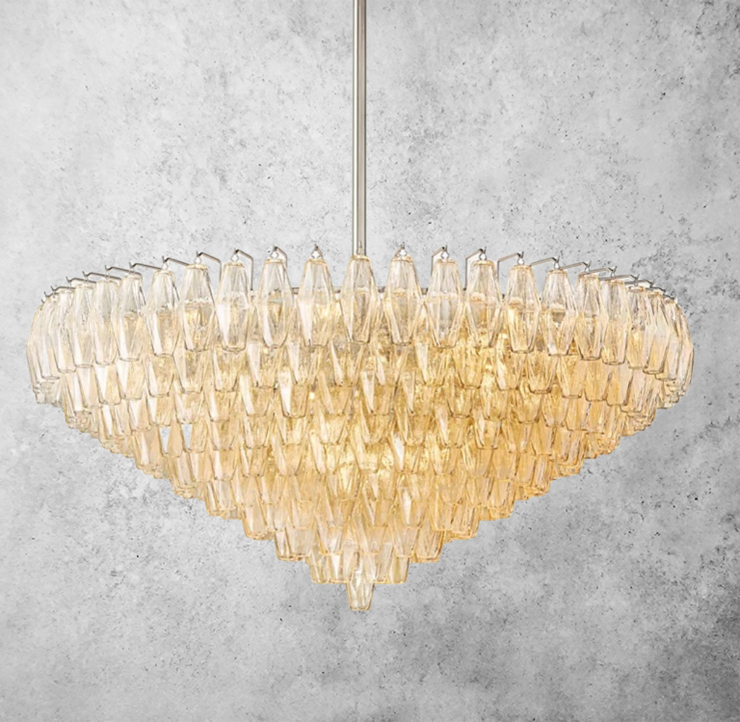 Chiaray Glass Multi-Tier Round Chandelier 47"