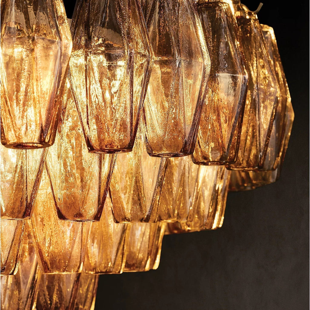 Chiaray Glass Multi-Tier Rectangular Chandelier 54"W