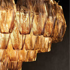Chiaray Glass Multi-Tier Rectangular Chandelier 54"W