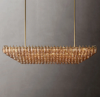 Chiaray Glass Tiered Rectangular Chandelier 74"