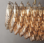 Chiaray Glass Tiered Rectangular Chandelier 74"